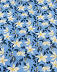 Blue Floral Skinny Tie (FREESIA) 2.36” Flowers - Mytieshop