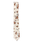 Beige Floral Tie Skinny 2.36” (ERIC) - MYTIESHOP-Neckties-Beige floral tie skinny with brown flowers. Brown floral print neckties for wedding and groom. Anniversary gift ideas for spring weddings. ties in beige-Mytieshop. Skinny ties for weddings anniversaries. Father of bride. Groomsmen. Cool skinny neckties for men. Neckwear for prom, missions and fancy events. Gift ideas for men. Anniversaries ideas. Wedding aesthetics. Flower ties. Dry flower ties.