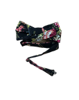 Black Floral Bow Tie (Pretied) JAKE-Black Floral Bow Tie Jake / James Floral Bow tie pretied Strap is 32CM Long (10-18 Inches)Material: LinenSpecifications: 11CM * 6CM Base Color: Black Great for: Groom Groomsmen Wedding Shoots Formal Prom Fancy Parties Gifts and presents-Mytieshop