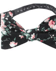 Black Floral Bow Tie Self Tie - DAN - MYTIESHOP-Black Floral Bow Tie Self Tie 100% Cotton Flannel Handmade Adjustable to fit most neck sizes 13 3/4" - 18" Color: Black Bow Tie Great for Prom Dinners Interviews Photo shoots Photo sessions Dates Groom to stand out between his Groomsmen pair them up with neckties while he wears the bow tie. Floral self tie bow tie for weddings and events. Great anniversary present and gift. Also great gift for the groom and his groomsmen to wear at the wedding, and