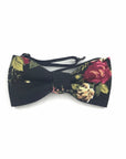 Black Floral Bow tie for kids JAKE / JAMES-Black Floral Bow tie for kids Strap is adjustablePre-Tied bowtieBow Tie 10.5 * 6CMLinen Add a touch of dapper to your little one's outfit with this JAKE Kids Floral Pre-Tied Bow Tie. This bow tie is made with high-quality fabric and construction so it'll look great wash after wash. The black floral print is perfect for any special occasions, whether it's a wedding or family gathering. Plus, the pre-tied design makes it easy to put on and take off. Great