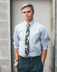 Black Floral Skinny Tie 2.36” DAN - MYTIESHOP-Neckties-Black Floral Skinny Tie Show your style and sophistication with this DAN Black Floral Skinny Tie. Ideal for a groom's wedding day, or as a sharp addition-Mytieshop. Skinny ties for weddings anniversaries. Father of bride. Groomsmen. Cool skinny neckties for men. Neckwear for prom, missions and fancy events. Gift ideas for men. Anniversaries ideas. Wedding aesthetics. Flower ties. Dry flower ties.