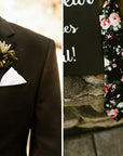 Black Floral Skinny Tie 2.36” DAN - MYTIESHOP-Neckties-Black Floral Skinny Tie Show your style and sophistication with this DAN Black Floral Skinny Tie. Ideal for a groom's wedding day, or as a sharp addition-Mytieshop. Skinny ties for weddings anniversaries. Father of bride. Groomsmen. Cool skinny neckties for men. Neckwear for prom, missions and fancy events. Gift ideas for men. Anniversaries ideas. Wedding aesthetics. Flower ties. Dry flower ties.