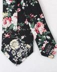 Black Floral Skinny Tie 2.36” DAN - MYTIESHOP-Neckties-Black Floral Skinny Tie Show your style and sophistication with this DAN Black Floral Skinny Tie. Ideal for a groom's wedding day, or as a sharp addition-Mytieshop. Skinny ties for weddings anniversaries. Father of bride. Groomsmen. Cool skinny neckties for men. Neckwear for prom, missions and fancy events. Gift ideas for men. Anniversaries ideas. Wedding aesthetics. Flower ties. Dry flower ties.