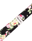 Black Floral Tie 2.36" DAVID - MYTIESHOP-Neckties-Black Floral Tie Men’s Floral Necktie for weddings and events, great for prom and anniversary gifts. Mens floral ties near me us ties tie shops cool ties-Mytieshop. Skinny ties for weddings anniversaries. Father of bride. Groomsmen. Cool skinny neckties for men. Neckwear for prom, missions and fancy events. Gift ideas for men. Anniversaries ideas. Wedding aesthetics. Flower ties. Dry flower ties.