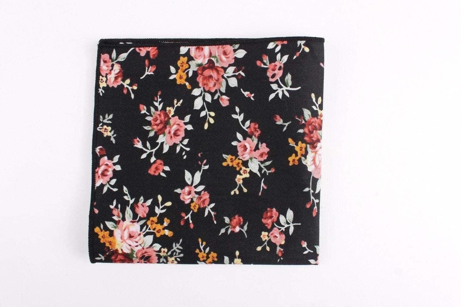 Black and Pink Floral Pocket Square JOE Mytieshop Black and Pink Floral Pocket Square Material CottonItem Length: 23 cm ( 9 inches)Item Width : 22 cm (8.6 inches) Elevate your outfit with this dapper floral pocket square. This pocket square is perfect for dressing up any outfit. With a playful floral print in stylish black, red, pink and orange, this is a must-have for any modern man. With its versatile design, this pocket square is a great addition to any outfit. So whether you're dressing up f