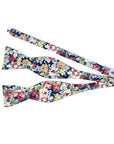 Blue Floral Bow Tie Self Tie EVANDER - MYTIESHOP-Blue Floral Bow Tie Self Tie 100% Cotton Flannel Handmade Adjustable to fit most neck sizes 13 3/4" - 18" Great for Prom Dinners Interviews Photo shoots Photo sessions Dates Cotton Self tie bow tie for weddings and events. Great anniversary present and gift. Also great gift for the groom and his groomsmen to wear at the wedding, and don’t forget the Father of the bride. mytieshop tie shop tie store mens ties near me dark floral tie light floral ti