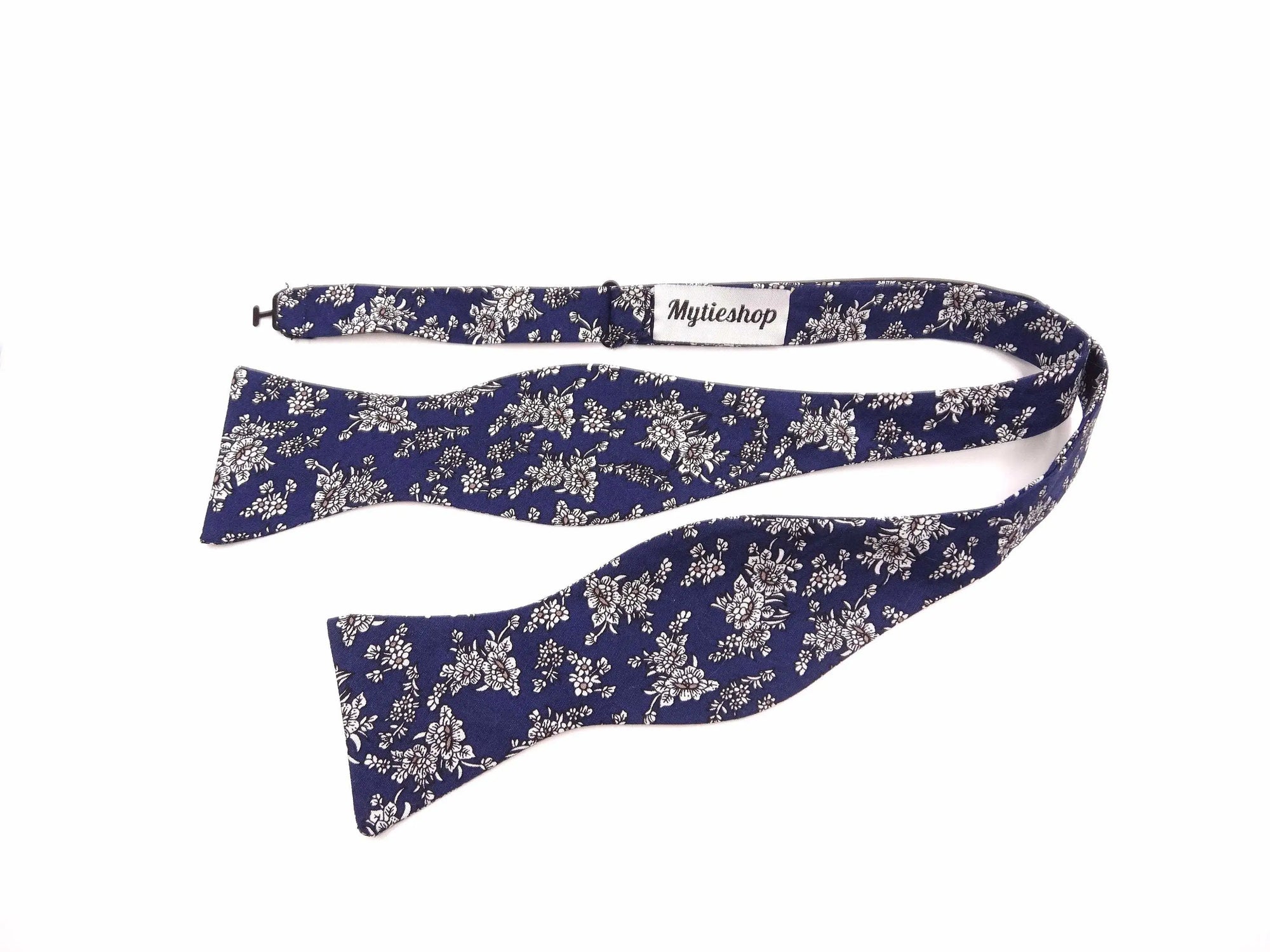 Blue Floral Bow Tie Self Tie OZIAS - MYTIESHOP-Blue Floral Bow Tie Self Tie Ozias Bow Tie 100% Cotton Flannel Handmade Adjustable to fit most neck sizes 13 3/4" - 18" Color: Blue Great for Prom Dinners Interviews Photo shoots Photo sessions Dates Groom to stand out between his Groomsmen pair them up with neckties while he wears the bow tie. Floral self tie bow tie for weddings and events. Great anniversary present and gift. Also great gift for the groom and his groomsmen to wear at the wedding, 