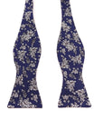 Blue Floral Bow Tie Self Tie OZIAS - MYTIESHOP-Blue Floral Bow Tie Self Tie Ozias Bow Tie 100% Cotton Flannel Handmade Adjustable to fit most neck sizes 13 3/4" - 18" Color: Blue Great for Prom Dinners Interviews Photo shoots Photo sessions Dates Groom to stand out between his Groomsmen pair them up with neckties while he wears the bow tie. Floral self tie bow tie for weddings and events. Great anniversary present and gift. Also great gift for the groom and his groomsmen to wear at the wedding,