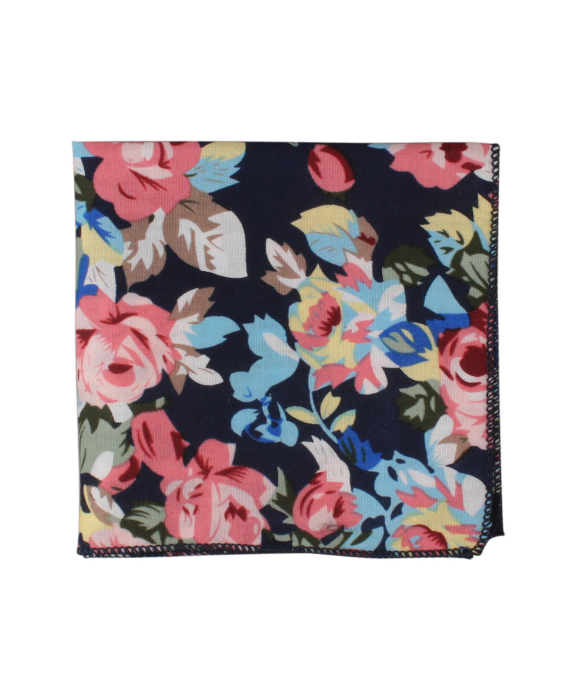 Blue Floral Pocket Square STELLA MYTIESHOP Navy Handkerchief Mytieshop Blue Floral Pocket Square Material CottonItem Length: 23 cm ( 9 inches)Item Width : 22 cm (8.6 inches) Color: Dark Blue Great for: Groom Groomsmen Wedding Shoots Formal Prom Fancy Parties Gifts and presents