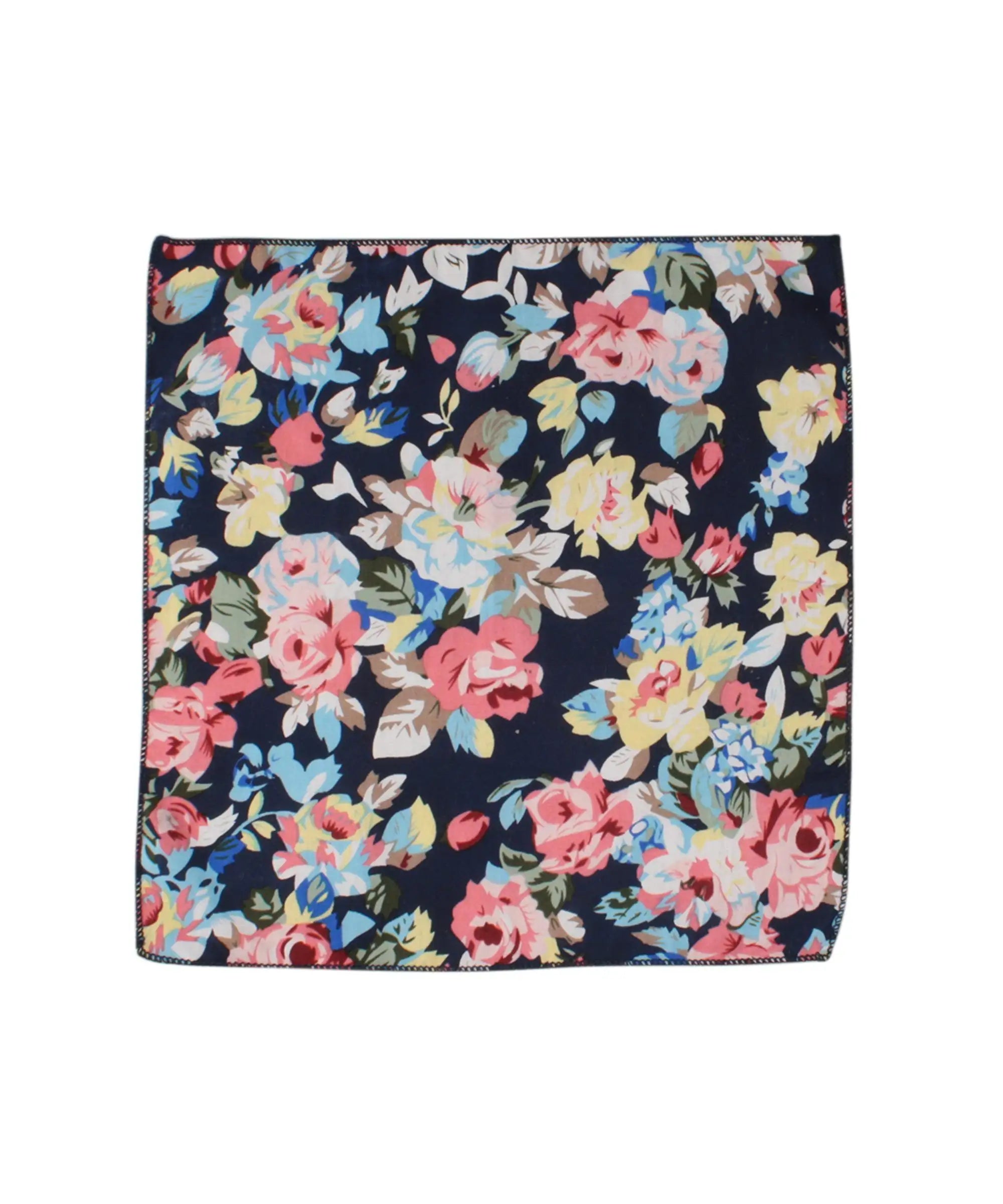 Blue Floral Pocket Square STELLA MYTIESHOP Navy Handkerchief Mytieshop Blue Floral Pocket Square Material CottonItem Length: 23 cm ( 9 inches)Item Width : 22 cm (8.6 inches) Color: Dark Blue Great for: Groom Groomsmen Wedding Shoots Formal Prom Fancy Parties Gifts and presents