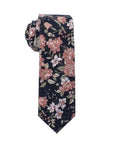 Blue Floral Skinny Tie 2.36” ASPEN - MYTIESHOP-Neckties-Blue Floral Skinny Tie with green and pink flowers. Floral print neckties for weddings and groomsmen attire. Wedding ties, skinny ties. Blue skinny tie.-Mytieshop. Skinny ties for weddings anniversaries. Father of bride. Groomsmen. Cool skinny neckties for men. Neckwear for prom, missions and fancy events. Gift ideas for men. Anniversaries ideas. Wedding aesthetics. Flower ties. Dry flower ties.