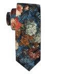 Blue Floral Tie skinny 2.36" HAMILTON - MYTIESHOP-Neckties-Blue Floral Tie skinny Hamilton Floral tie weddings and events, prom and anniversary gifts groom groomsmen gift ideas wedding photography brown-Mytieshop. Skinny ties for weddings anniversaries. Father of bride. Groomsmen. Cool skinny neckties for men. Neckwear for prom, missions and fancy events. Gift ideas for men. Anniversaries ideas. Wedding aesthetics. Flower ties. Dry flower ties.