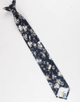Boys Navy Floral Skinny Tie 2.3" by Mytieshop - FINLEY-Boys Navy Floral Skinny Tie Material:Cotton Blend Approx Size: Max width: 6.5 cm / 2.4 inches 9-24 months 26 CM2-5 years 31 CM9-11 Years 43 CM Base Color: Navy Blue-Mytieshop