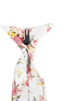 Boys White and Pink Floral Clip On Tie BENJAMIN MYTIESHOP-Boys White and Pink Floral Clip On Tie Material:Cotton Blend Approx Size: Max width: 6.5 cm / 2.4 inches 9-24 months 26 CM2-5 years 31 CM9-11 Years 43 CM Base Color: White Great for: Ring Bearers Weddings Photos-Mytieshop