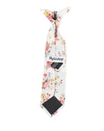 Boys White and Pink Floral Clip On Tie BENJAMIN MYTIESHOP-Boys White and Pink Floral Clip On Tie Material:Cotton Blend Approx Size: Max width: 6.5 cm / 2.4 inches 9-24 months 26 CM2-5 years 31 CM9-11 Years 43 CM Base Color: White Great for: Ring Bearers Weddings Photos-Mytieshop