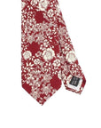 Burgundy Floral Tie 2.36" ELI - MYTIESHOP-Neckties-Burgundy Floral Tie Men’s Floral Necktie for weddings and events, great for prom and anniversary gifts. Mens floral ties near me us ties tie shops-Mytieshop. Skinny ties for weddings anniversaries. Father of bride. Groomsmen. Cool skinny neckties for men. Neckwear for prom, missions and fancy events. Gift ideas for men. Anniversaries ideas. Wedding aesthetics. Flower ties. Dry flower ties.