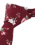 Burgundy Floral Tie for Weddings and Groom WESLEY MYTIESHOP-Neckties-Burgundy Floral Skinny Tie WESLEY wedding and events. Burgundy Base with Green and pink Flowers. great for the groom and his groomsmen. Prom elopements-Mytieshop. Skinny ties for weddings anniversaries. Father of bride. Groomsmen. Cool skinny neckties for men. Neckwear for prom, missions and fancy events. Gift ideas for men. Anniversaries ideas. Wedding aesthetics. Flower ties. Dry flower ties.