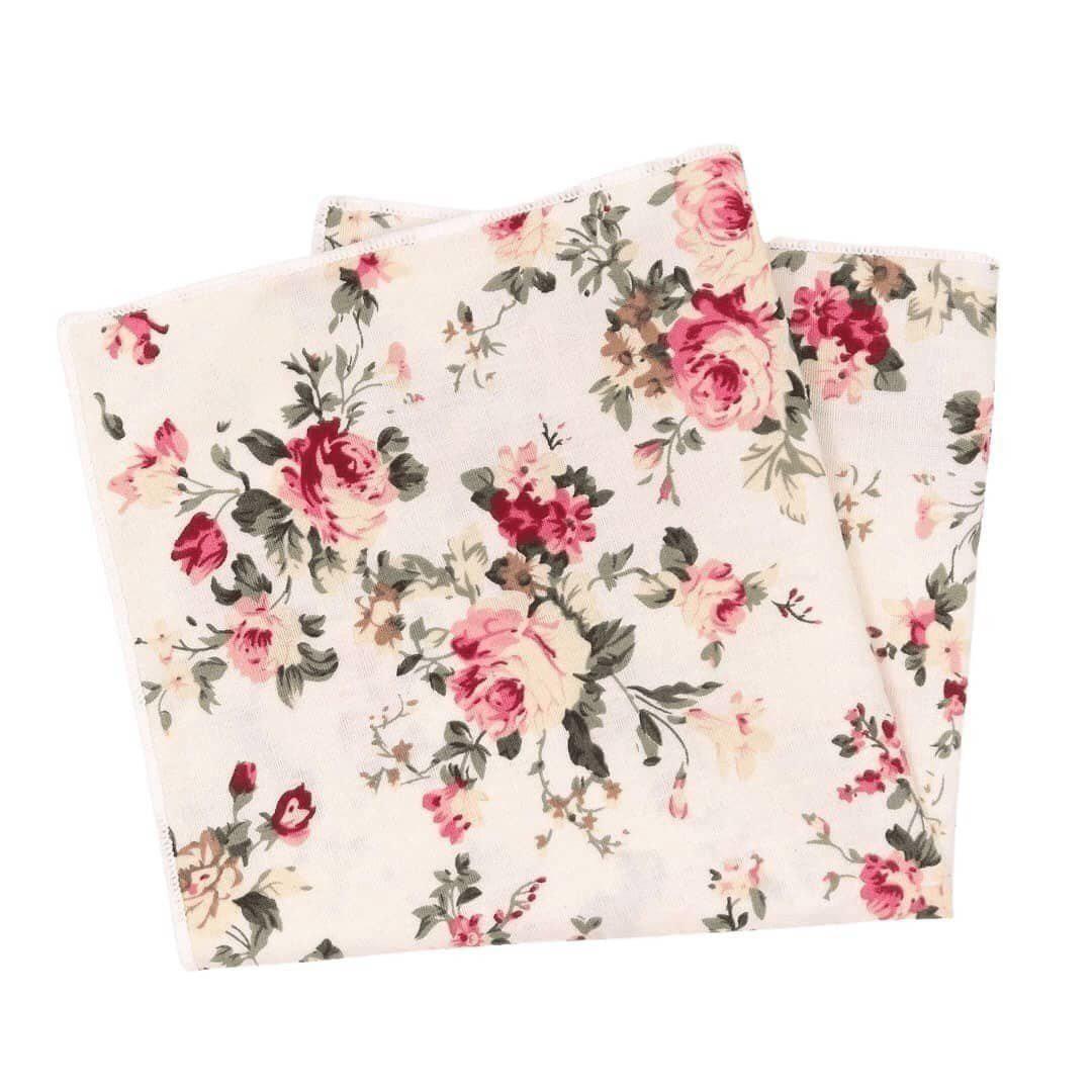 Cream Floral Pocket Square - EMMETT - MYTIESHOP Mytieshop Cream Floral Pocket Square Material CottonItem Length: 23 cm ( 9 inches)Item Width : 22 cm (8.6 inches) Up your style game with this EMMETT Cotton Floral Pocket Square. This pocket square is perfect for adding a touch of sophistication to any outfit. Whether you're dressing up for a wedding, dinner party or interview, this pocket square will definitely make you stand out from the rest. Made of high-quality cotton, this pocket square is so