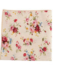 Cream Floral Pocket Square JONAH Mytieshop Cream Floral Pocket SquareMaterial CottonItem Length: 23 cm ( 9 inches)Item Width : 22 cm (8.6 inches) A dashing way to top off your tuxedo. This floral pocket square is the perfect finishing touch to your wedding day ensemble. With its soft cream color and intricate floral print, it's sure to make a statement. Add a touch of personality to your look with this dashing pocket square. It's sure to make you feel like the best dressed man in the room.