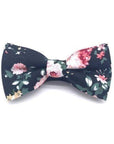 DAN Kids Black Floral Pre-Tied Bow Tie Mytieshop-DAN Kids Black Floral Pre-Tied Bow Tie Strap is adjustablePre-Tied bowtieBow Tie 10.5 * 6CMBase is black Great for: Weddings styled shoots groomsmen gifts prom formal events-Mytieshop
