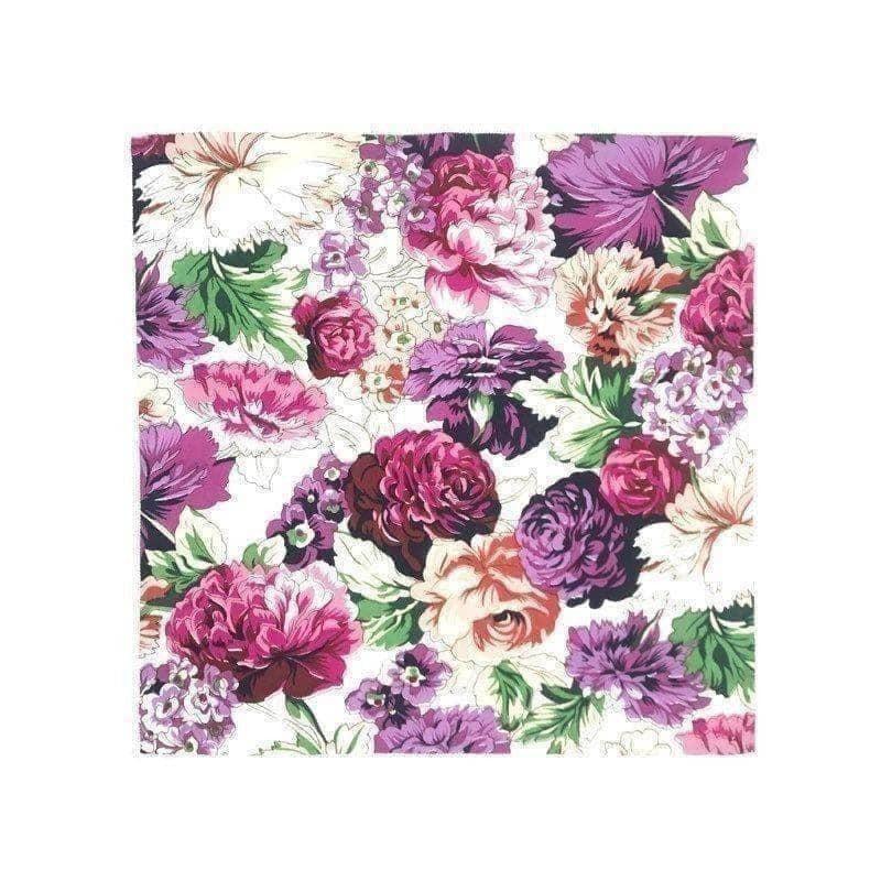 Floral Pocket Square CLEO - MYTIESHOP Mytieshop Floral Pocket square colorful Base is White, with Purple, Red, greens, oranges, terracotta Material CottonItem Length: 23 cm ( 9 inches)Item Width : 22 cm (8.6 inches) A dashing addition to your wedding wardrobe. This CLEO White floral pocket square is perfect for any dapper groom or groomsmen. A versatile piece, it can be dressed up or down to perfectly match your look. With its timeless style, this pocket square is a must-have for your big day. M