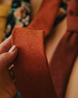 Rust Orange Skinny Tie SAFFRON - MYTIESHOP-Neckties-Rust Orange Skinny Tie weddings and events great for prom and terracotta tie gifts Mens ties near me us shops cool skinny flower ideas gifts for him-Mytieshop. Skinny ties for weddings anniversaries. Father of bride. Groomsmen. Cool skinny neckties for men. Neckwear for prom, missions and fancy events. Gift ideas for men. Anniversaries ideas. Wedding aesthetics. Flower ties. Dry flower ties.