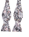 Gray Floral Bow Tie Self Ties GABE - MYTIESHOP | Gray floral print bow ties, flower bow ties wedding-Gray Floral Bow Tie Self Ties 100% Cotton Flannel Handmade Adjustable to fit most neck sizes 13 3/4" - 18" Color: Black Great for Prom Dinners Interviews Photo shoots Photo sessions Dates Groom to stand out between his Groomsmen pair them up with neckties while he wears the bow tie. Floral self tie bow tie for weddings and events. Great anniversary present and gift. Also great gift for the groom