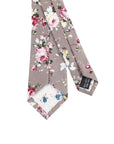 Gray Floral Tie 2.36" SANDY - MYTIESHOP-Neckties-Gray Floral Tie Men’s Floral floral pocket squares for weddings and events, great for prom and anniversary gifts. Mens floral handkerchief near me us-Mytieshop. Skinny ties for weddings anniversaries. Father of bride. Groomsmen. Cool skinny neckties for men. Neckwear for prom, missions and fancy events. Gift ideas for men. Anniversaries ideas. Wedding aesthetics. Flower ties. Dry flower ties.