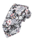Gray Floral Tie with Pink flowers and black base GABE-Neckties-Gray Floral Tie with Pink flowers and black base Men’s Floral Necktie for weddings and events, great for prom and anniversary gifts. Mens floral ties-Mytieshop. Skinny ties for weddings anniversaries. Father of bride. Groomsmen. Cool skinny neckties for men. Neckwear for prom, missions and fancy events. Gift ideas for men. Anniversaries ideas. Wedding aesthetics. Flower ties. Dry flower ties.