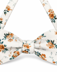 White Floral Bow Tie self tie KENNEDY - MYTIESHOP