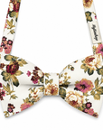White Floral Bow Tie Self Tie IADA - Mytieshop