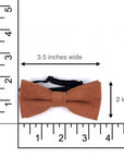 Terracotta Bow tie for Kids / Boys Pretied (AUTUMN)-Terracotta Pre Tied bow tie for children and toddlers. Baby Bow tie Bow Tie 10.5 * 6CMfor toddlers Bow tie comes pretied with strechable strap on the back Color: Terracotta Great for Ring Bearer Dinners Photo shoots Photo sessions Weddings Terracotta Bow tie for Babies Terracotta Bow tie for kids for weddings and events. Great anniversary present and gift. Also great gift for the groom and his groomsmen to wear at the wedding, and don’t forget
