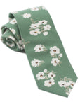 AUGUST green necktie and pocket square combination