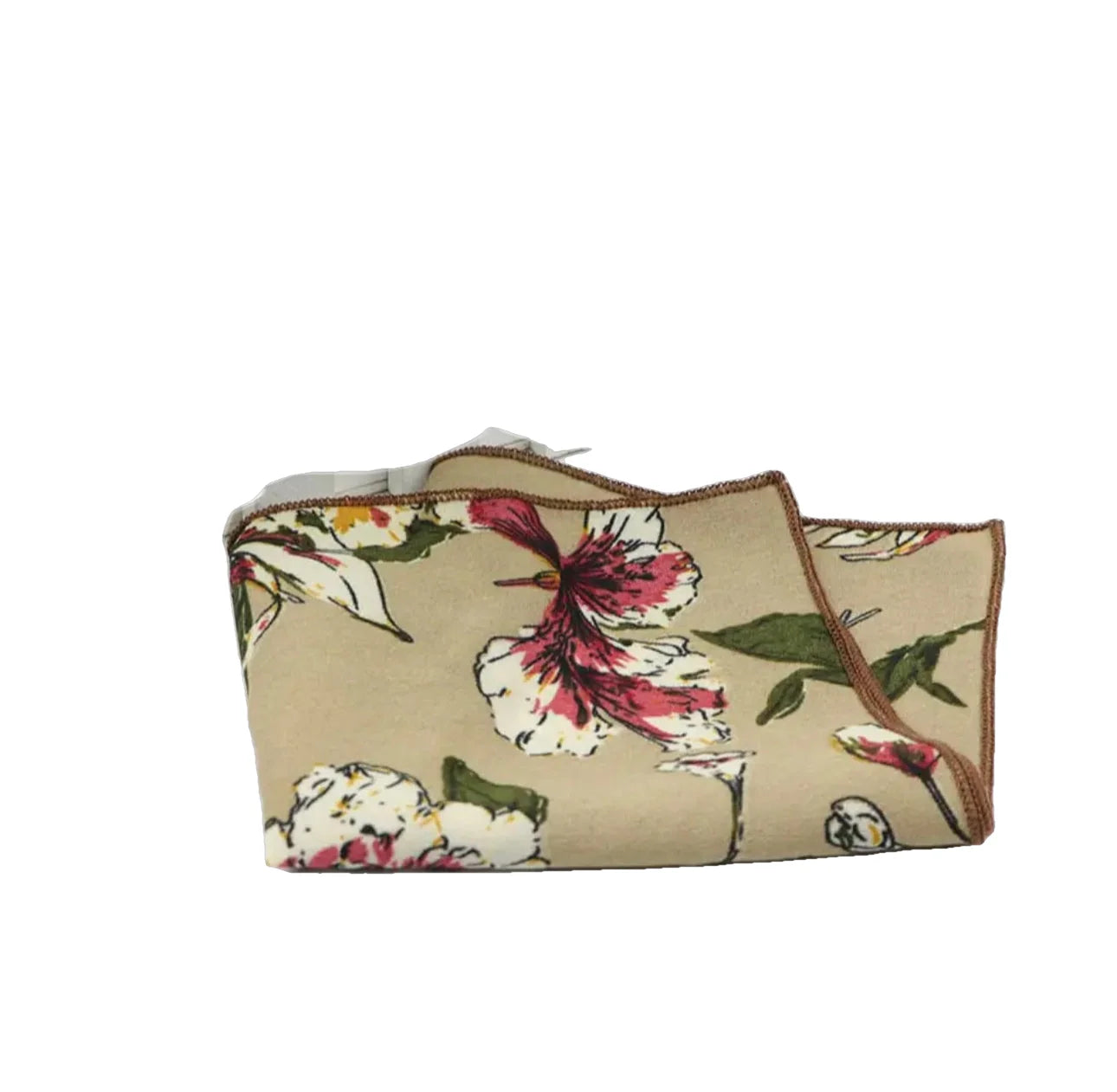 White Floral Pocket Square Mytieshop - SAGE