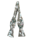 Dean Flower self tie bow tie gray taupe green flowers Mytieshop