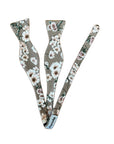 Dean Flower self tie bow tie gray taupe green flowers Mytieshop