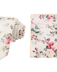 EMMETT Off white Floral Tie and Pocket Square Bundle