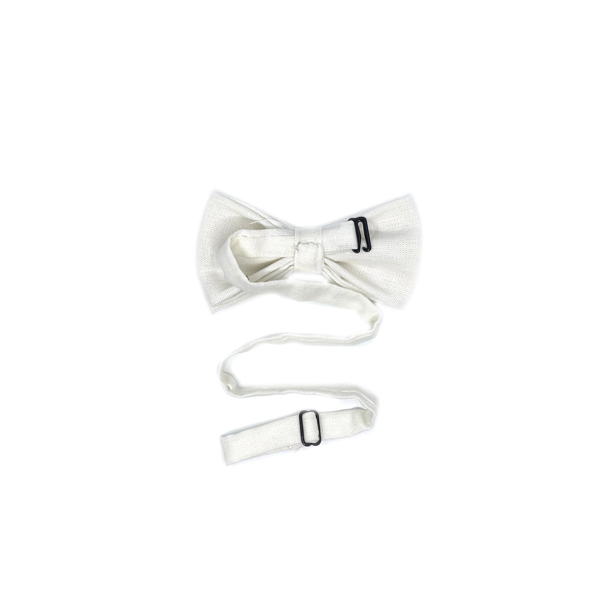 Kids Off White Bow Tie - NATE by Mytieshop-Kids Off White Bow Tie (Pretied) for KidsStrap is Adjustable - 32CM Long (10-18 Inches)Pre-Tied bowtieBow Tie 12CM * 6CMMade from Cotton Color: White-Mytieshop