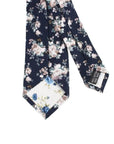 Navy Blue Floral Tie 2.36" FINLEY - MYTIESHOP-Neckties-Men’s Floral Necktie for weddings and events, great slim mytieshop flower ideas gifts for him Navy floral tie Navy blue floral tie blue tie blue flower-Mytieshop. Skinny ties for weddings anniversaries. Father of bride. Groomsmen. Cool skinny neckties for men. Neckwear for prom, missions and fancy events. Gift ideas for men. Anniversaries ideas. Wedding aesthetics. Flower ties. Dry flower ties.