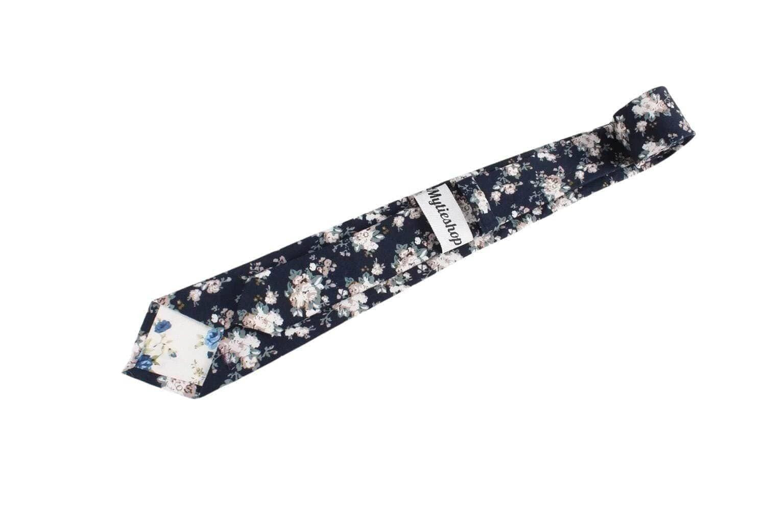 Navy Blue Floral Tie 2.36" FINLEY - MYTIESHOP-Neckties-Men’s Floral Necktie for weddings and events, great slim mytieshop flower ideas gifts for him Navy floral tie Navy blue floral tie blue tie blue flower-Mytieshop. Skinny ties for weddings anniversaries. Father of bride. Groomsmen. Cool skinny neckties for men. Neckwear for prom, missions and fancy events. Gift ideas for men. Anniversaries ideas. Wedding aesthetics. Flower ties. Dry flower ties.