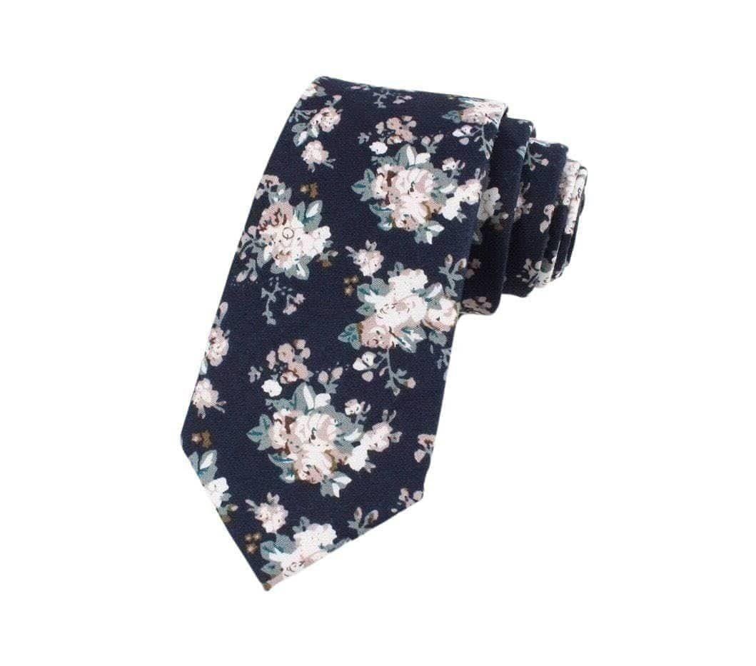 Navy Blue Floral Tie 2.36" FINLEY - MYTIESHOP-Neckties-Men’s Floral Necktie for weddings and events, great slim mytieshop flower ideas gifts for him Navy floral tie Navy blue floral tie blue tie blue flower-Mytieshop. Skinny ties for weddings anniversaries. Father of bride. Groomsmen. Cool skinny neckties for men. Neckwear for prom, missions and fancy events. Gift ideas for men. Anniversaries ideas. Wedding aesthetics. Flower ties. Dry flower ties.