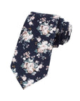 Navy Blue Floral Tie 2.36" FINLEY - MYTIESHOP-Neckties-Men’s Floral Necktie for weddings and events, great slim mytieshop flower ideas gifts for him Navy floral tie Navy blue floral tie blue tie blue flower-Mytieshop. Skinny ties for weddings anniversaries. Father of bride. Groomsmen. Cool skinny neckties for men. Neckwear for prom, missions and fancy events. Gift ideas for men. Anniversaries ideas. Wedding aesthetics. Flower ties. Dry flower ties.