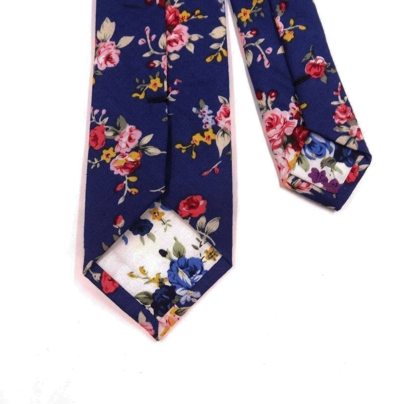navy blue flower tie