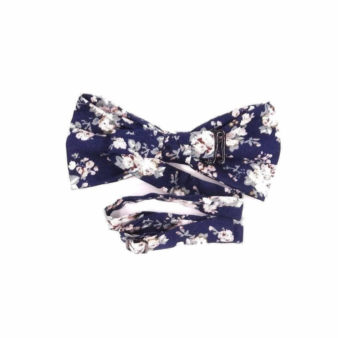 Navy adult pretied Floral bow tie - 10-18" FINLEY-Navy Floral Bow tie Strap is 32CM Long (10-18 Inches)Pre-Tied bowtieBow Tie 12CM * 6CM Great for: Weddings styled shoots groomsmen gifts prom formal events-Mytieshop