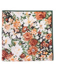 Orange PEACH Floral Tie and Pocket Square Bundle