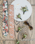 Orange Floral Tie Skinny 2.36" PEACH - MYTIESHOP-Neckties-Peach tie orange tie green orange floral tie green fall wedding skinny ties for men groomsmen groom prom missions. Orange Floral tie for wedding and men-Mytieshop. Skinny ties for weddings anniversaries. Father of bride. Groomsmen. Cool skinny neckties for men. Neckwear for prom, missions and fancy events. Gift ideas for men. Anniversaries ideas. Wedding aesthetics. Flower ties. Dry flower ties.
