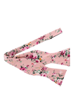 Pink Floral Bow Tie Self Tie MILLIE MYTIESHOP-You'll be the best dressed groom and groomsmen with this pink salmon bow tie. A must-have for the groomsmen, this pink salmon bow tie is perfect for any formal occasion. With its light pink and green floral print, this bow tie is sure to add personality to any outfit. Get ready to tie the knot in style with this self-tie bow tie.-Mytieshop