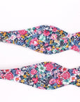 Pink Floral Bow Tie Self Tie ROBERT - MYTIESHOP | Pink-Pink Bow Tie for men 100% Cotton Flannel Handmade Adjustable to fit most neck sizes 13 3/4" - 18" Base is WHITE A dashing addition to any formalwear. Whether you're dressing up for a special event or want to add a touch of personality to your workwear, this printed bow tie is a great way to go. With a versatile and colorful floral print, it's perfect for any formal occasion. Tie it on and feel confident and stylish.-Mytieshop