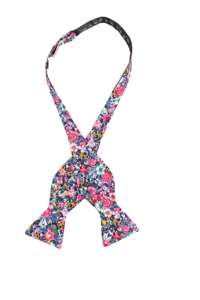 Pink Floral Bow Tie Self Tie ROBERT - MYTIESHOP | Pink-Pink Bow Tie for men 100% Cotton Flannel Handmade Adjustable to fit most neck sizes 13 3/4" - 18" Base is WHITE A dashing addition to any formalwear. Whether you're dressing up for a special event or want to add a touch of personality to your workwear, this printed bow tie is a great way to go. With a versatile and colorful floral print, it's perfect for any formal occasion. Tie it on and feel confident and stylish.-Mytieshop